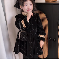 批发<b class='q'>女童</b>连<b class='q'>衣裙</b>秋冬2026新款洋气儿童丝绒礼服<b class='q'>裙</b>秋季女孩名媛风公主<b class='q'>裙</b>