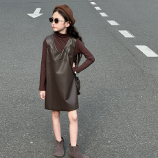 批发女童套装2026秋季新款儿童背心裙洋气休闲中<b class='q'>小童</b>打底衫皮裙连衣裙