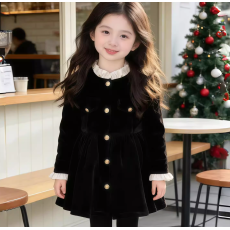 批发女童秋冬款韩版连衣裙女<b class='q'>小童</b>小女孩拼接洋气裙子儿童加绒公主裙潮