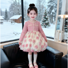 批发女童连衣裙春装2026新款儿童小香风公主裙女<b class='q'>宝宝</b>裙子春秋款洋气