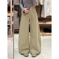 批发卡其色阔腿牛仔裤<b class='q'>女</b>小个子春秋新款高腰宽松显瘦休闲拖地直筒<b class='q'>长裤</b>