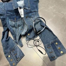 批发重工直角肩外套短款牛仔外套女美式复古宽松休闲炸街垫肩夹克上衣