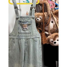 批发牛仔<b class='q'>背带裤</b>女春夏韩版宽松可爱减龄小个子裤子显瘦休闲直筒阔腿裤