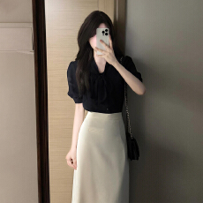 批发法式高级感气质衬衫<b class='q'>连衣裙</b>女夏季2025新款<b class='q'>职业</b>通勤穿搭套装包臀裙