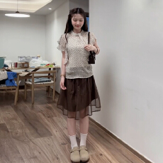 批发波点<b class='q'>雪纺</b>衬衫女夏季2025新款法式韩系设计感显瘦上衣早秋别致小衫