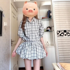 批发早秋季搭配一整套格子<b class='q'>连衣裙</b>子女装2025新款春秋韩系流行穿搭套装