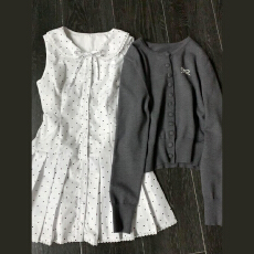 批发法式白色波点<b class='q'>娃娃</b>领<b class='q'>连衣裙</b>子女夏2025新款小个子巨好看一整套穿搭