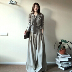 批发早秋季韩系通勤<b class='q'>职业</b>穿搭一整套ootd<b class='q'>衬衫</b>阔脚裤两件套装女2025新款
