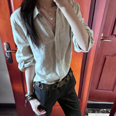 批发早秋季韩系老钱风长袖衬衫女装2025年新款轻熟衬衣设计感小众上衣