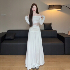 批发法式长袖碎花<b class='q'>连衣裙</b>子女2025新款早秋温柔高级感显瘦甜美长裙套装