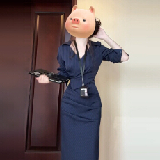 批发法式气质长袖条纹衬衫<b class='q'>连衣裙</b>子女秋季2025新款高级感穿搭包臀长裙