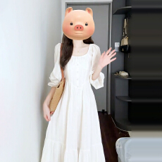 批发早秋装2025新款法式气质长袖温柔风白色<b class='q'>连衣裙</b>子女秋季设计感长裙