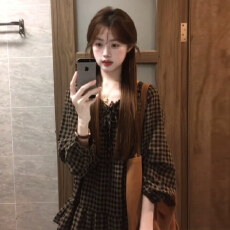 批发韩系复古慵懒感<b class='q'>格子</b>绑带长袖<b class='q'>衬衫</b>上衣女2025早秋新款宽松<b class='q'>衬衣</b>外套