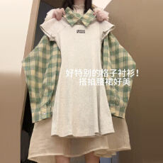 批发灰色巨好看法式连衣裙子女春秋2025新款气质打底内搭包臀短裙套装