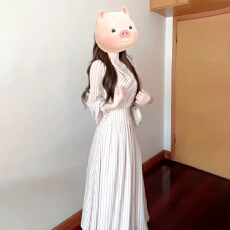 批发法式复古条纹荡领长袖连衣裙子女早秋季2025新款收腰显瘦气质长裙