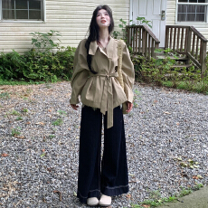 批发英伦风复古立领短款<b class='q'>风衣</b>外套女春秋款2025新款爆款韩系氛围感穿搭