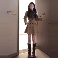 批发韩系高级感卡其色短款风衣外套女秋季2025新款气质收腰小个子大衣