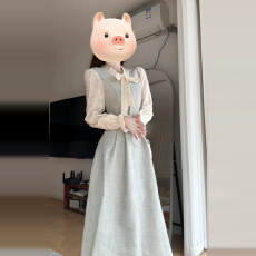 批发早秋韩系穿搭连衣裙子女初秋季2025新款高级感小香温柔风收腰长裙