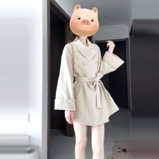 批发美式复古长袖大衣外套女秋冬季2025新款高级感巨好看宽松百搭上衣