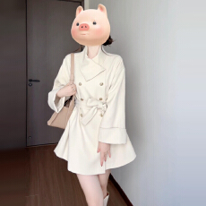 批发美式复古长袖大衣外套女秋冬季2025新款高级感巨好看宽松百搭上衣