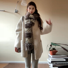 韩系高级感白色仿羊羔绒加厚外套女秋冬2025新款小个子摇粒绒上衣