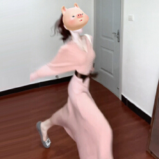 批发粉色v领针织<b class='q'>连衣裙</b>子女秋冬2025新款高级感纯欲辣妹修身显瘦长裙