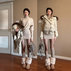 批发高领长袖针织连衣裙子女秋冬季2025新款修身辣妹包臀打底内搭短裙