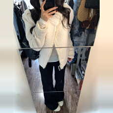 批发巨好看漂亮白色羊羔毛绒短款厚外套女秋冬2025新款流行爆款摇粒绒