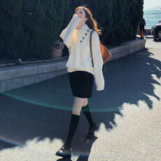 韩系白色针织毛衣连衣裙女2025新款秋冬小个子香风穿搭套装高级感