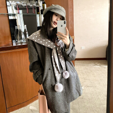 批发高级感毛呢外套女秋冬季2025新款巨好看宽松显瘦气质灰色呢子大衣