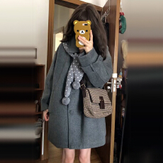 批发高级感毛呢外套女秋冬季2025新款巨好看宽松显瘦气质灰色呢子大衣