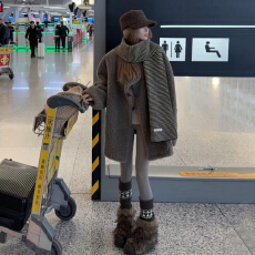 批发巨好看羊羔毛绒加厚外套女秋冬季2025新款爆款韩系小个子穿搭上衣