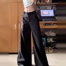 批发宽松休闲裤子女秋<b class='q'>冬</b>季2025新款今年流行爆款小个子阔腿长裤设计感