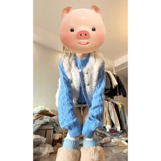 批发学院风撞色叠穿<b class='q'>毛衣</b>两件套2025秋冬季新款软糯羊羔毛绒背心马甲女