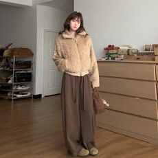 批发韩系复古毛毛<b class='q'>外套</b>女秋冬新款环保<b class='q'>皮草</b>加厚羊羔毛短<b class='q'>外套</b>小个子翻领