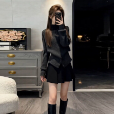 批发韩系巨好看穿搭<b class='q'>高领</b><b class='q'>毛衣</b>女秋冬2025新款高级感加厚内搭上衣两件套