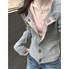 批发巨好看灰色<b class='q'>毛衣</b>女秋冬季2026<b class='q'>新款</b>慵懒高级感内搭打底针织开衫外套