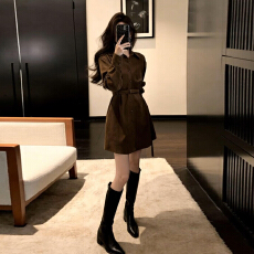 批发法式高级感衬衫连衣裙女秋冬2026<b class='q'>新款</b>春装小个子气质收腰a字<b class='q'>短裙</b>