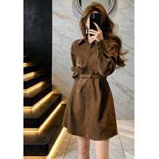 批发法式高级感衬衫连衣裙女秋冬2026<b class='q'>新款</b>春装小个子气质收腰a字<b class='q'>短裙</b>