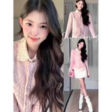 批发2026新款粉色毛衣女秋冬季甜美气质高级感巨好看毛衣