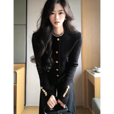 批发2026新款小个子香风高级感黑色<b class='q'>西装</b>外套女秋冬季韩系毛呢上衣穿搭