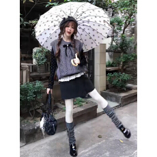 批发韩系学院风灰色针织马甲毛衣女2026早春季新款巨好看内搭上衣<b class='q'>套装</b>