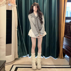 批发韩系穿搭灰色宽松卫衣<b class='q'>外套</b>女秋冬季2026新款学院风超好看冬装<b class='q'>上衣</b>