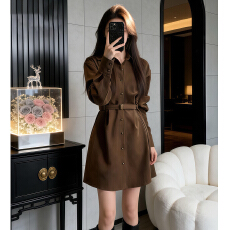 批发春装巨好看美拉德衬衫<b class='q'>连衣裙</b>子女秋冬2026新款高级感法式气质短裙