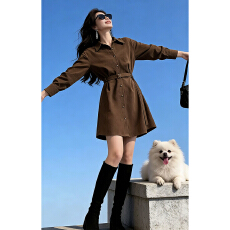 批发春装巨好看美拉德衬衫<b class='q'>连衣裙</b>子女秋冬2026新款高级感法式气质短裙