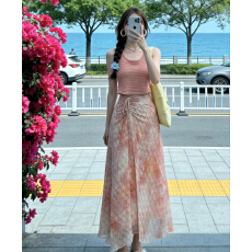 批发巨好看粉色系漂亮穿搭套装裙子女夏季2026新款度假风气质绝美<b class='q'>长裙</b>