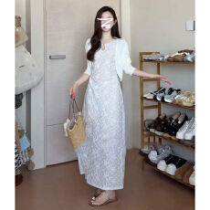 批发2026夏季新款白色蕾丝吊带连衣裙子女夏季新中式改良旗袍长裙<b class='q'>套装</b>