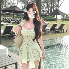 批发法式碎花吊带<b class='q'>连衣裙</b>女夏季纯欲辣妹修身包臀短裙小个子开衫<b class='q'>两件套</b>
