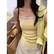 批发蕾丝辣妹绝美漂亮小吊带背心女外穿夏季西装内搭美背冰丝针织上衣