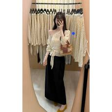 批发气质一字领露肩长袖<b class='q'>波点</b>雪纺衫女2026春季设计感系带收腰圆点<b class='q'>衬衫</b>